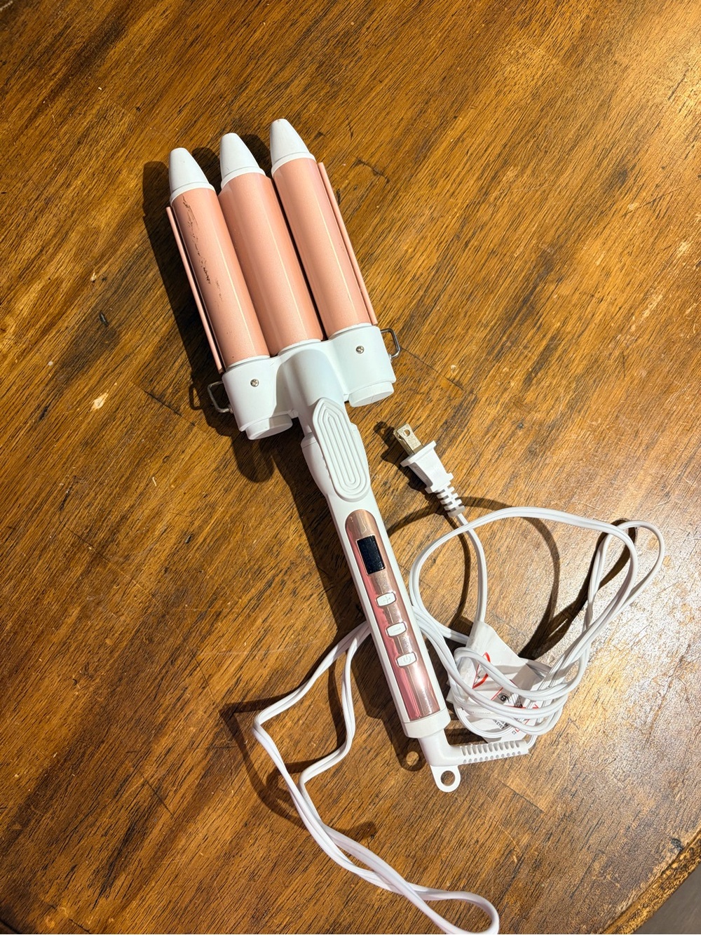 Savvy Pink Triple Barrel Waver Hair Styling Iron